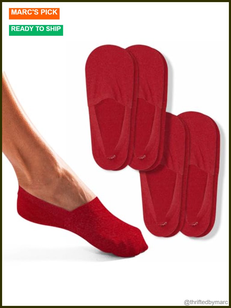 Merino Wool No Show Socks 4 Pack Breathable No-Slip Invisible Athletic